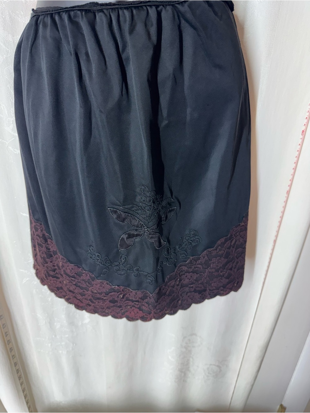 Vintage Black Lace Half Slip